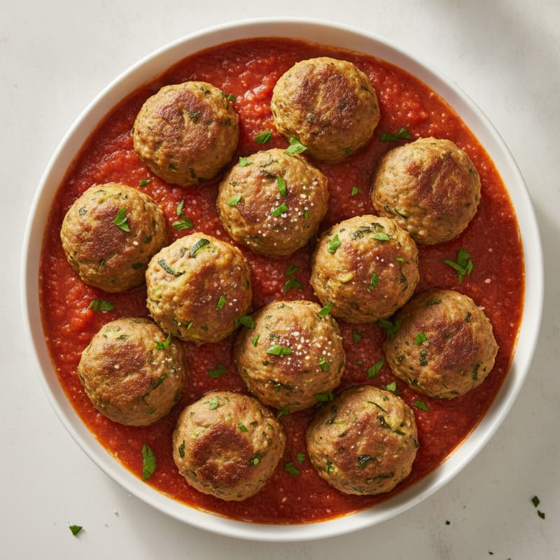 Baked Turkey Meatballs with Marinara