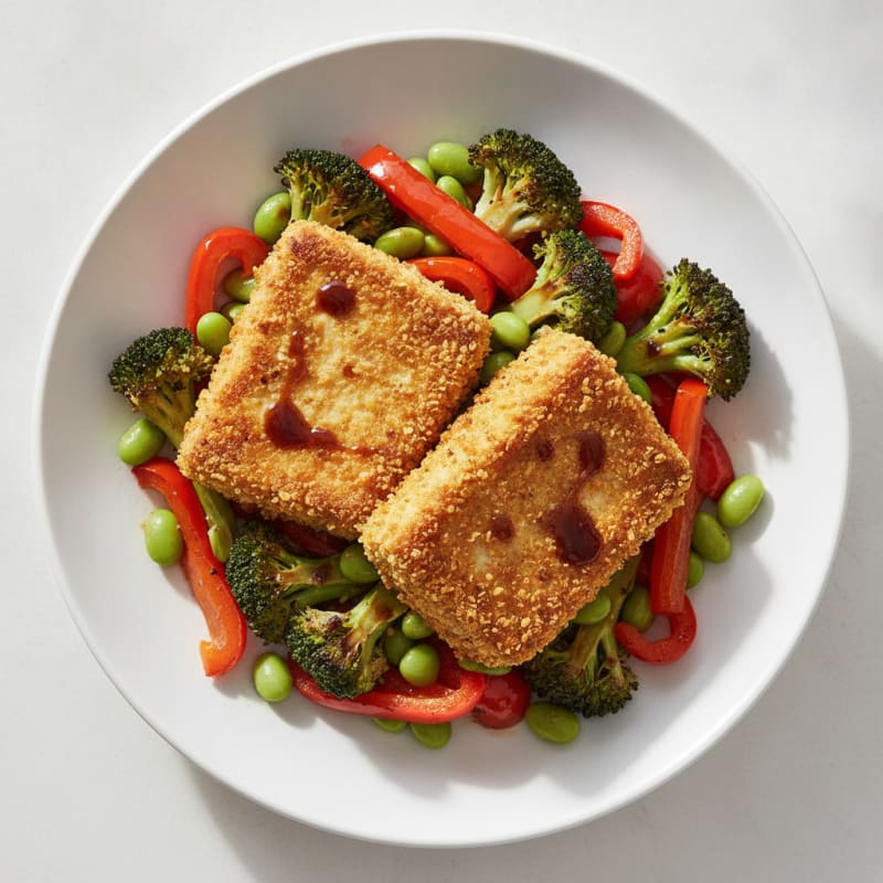 Pan-Seared Tofu with Roasted Vegetables