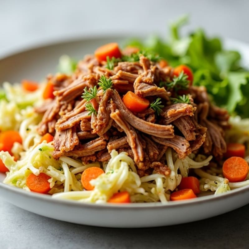 Slow-Cooked Tangy Pulled Pork with Crunchy Cabbage Slaw