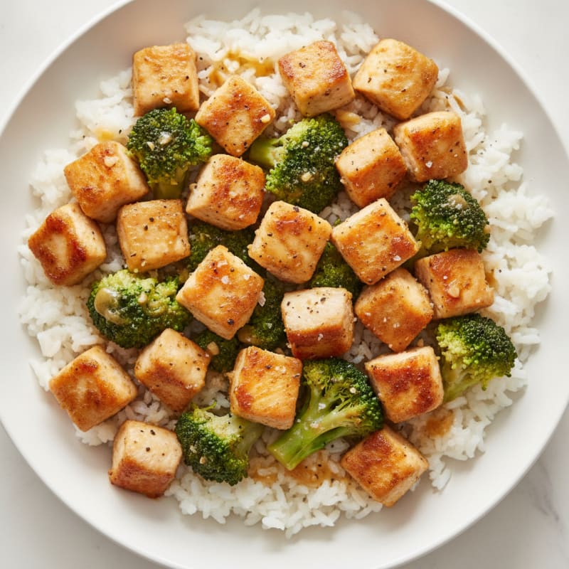 Garlic Chicken and Broccoli Rice Bowl