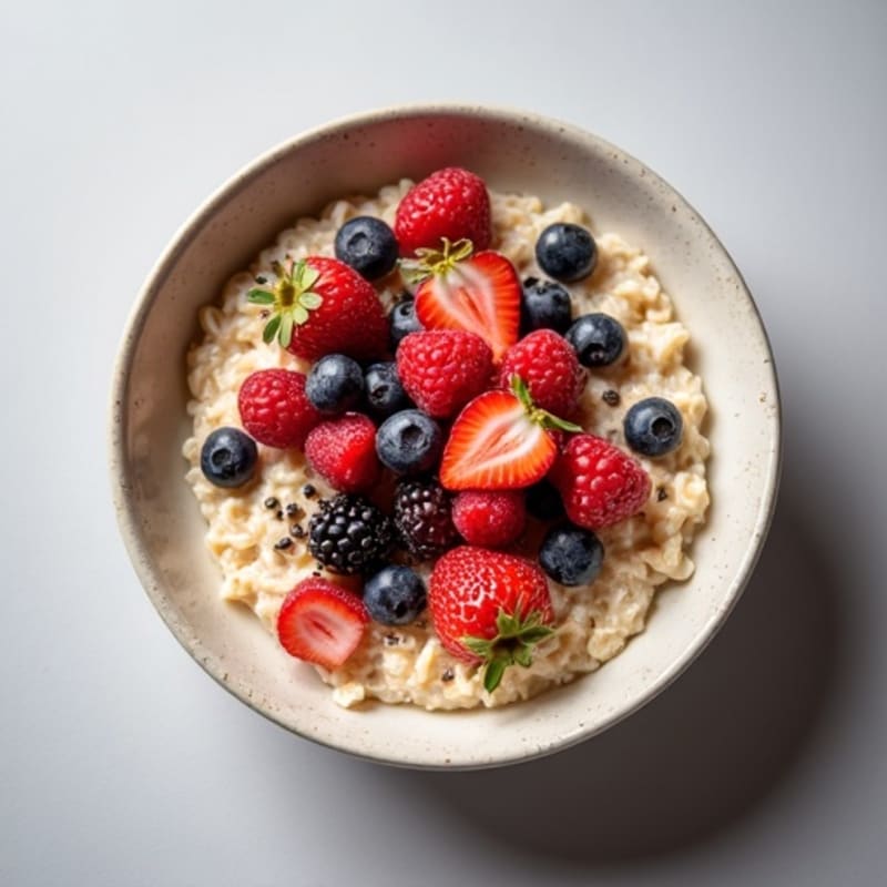 Protein-Packed Vanilla Berry Oatmeal Bowl