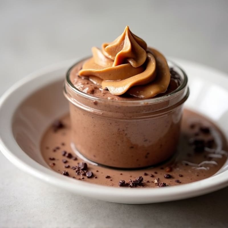Chocolate Protein Chia Pudding with Peanut Butter Swirl