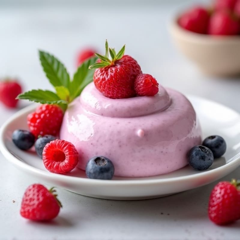 Silky Greek Yogurt Protein Mousse with Mixed Berries