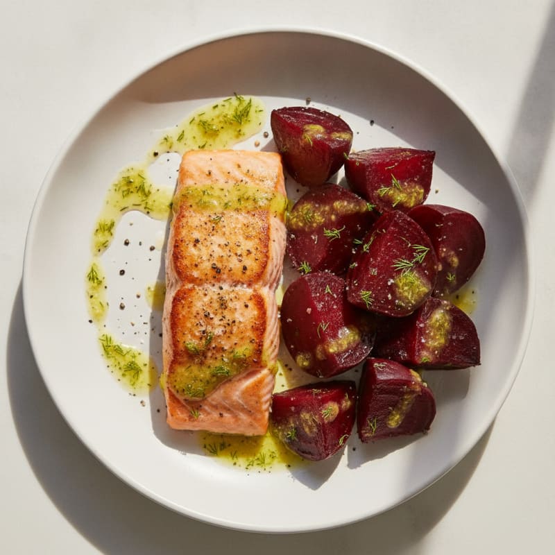 Pan-Seared Salmon with Roasted Beets