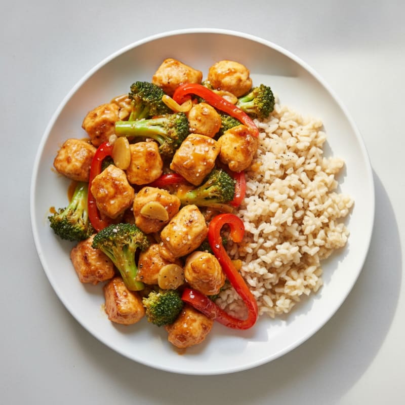 Orange Glazed Chicken and Broccoli