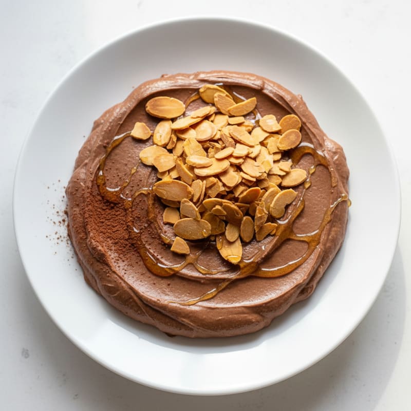 Silky Chocolate Protein Pudding with Toasted Almonds