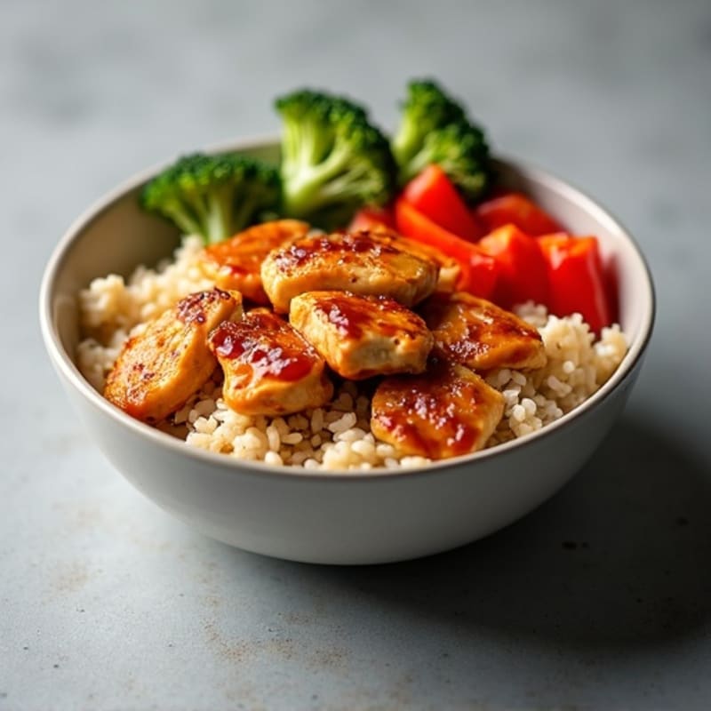 Spicy Honey Glazed Chicken Rice Bowl