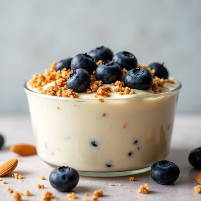 No-Bake Creamy Vanilla Protein Cheesecake Bowl