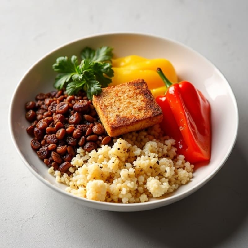 Spiced Lentil Cauliflower Rice Bowl