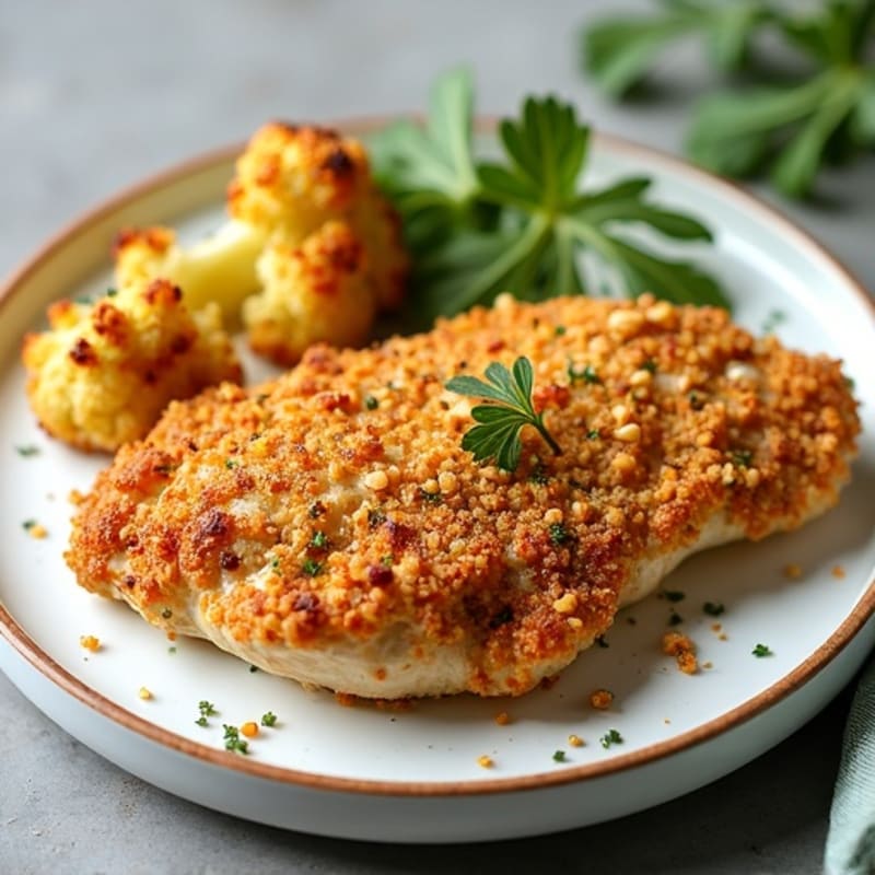 Crispy Almond-Crusted Chicken with Herb-Roasted Cauliflower