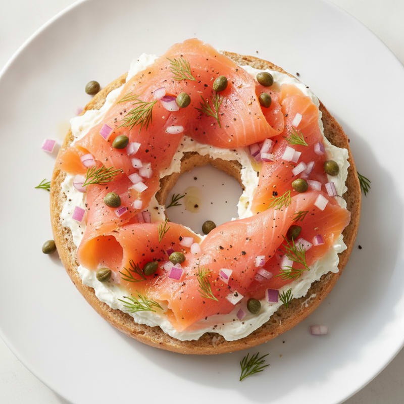 Smoked Salmon Cream Cheese Bagel