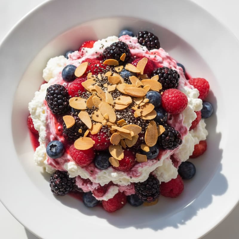 Greek Yogurt Protein Parfait with Mixed Berries
