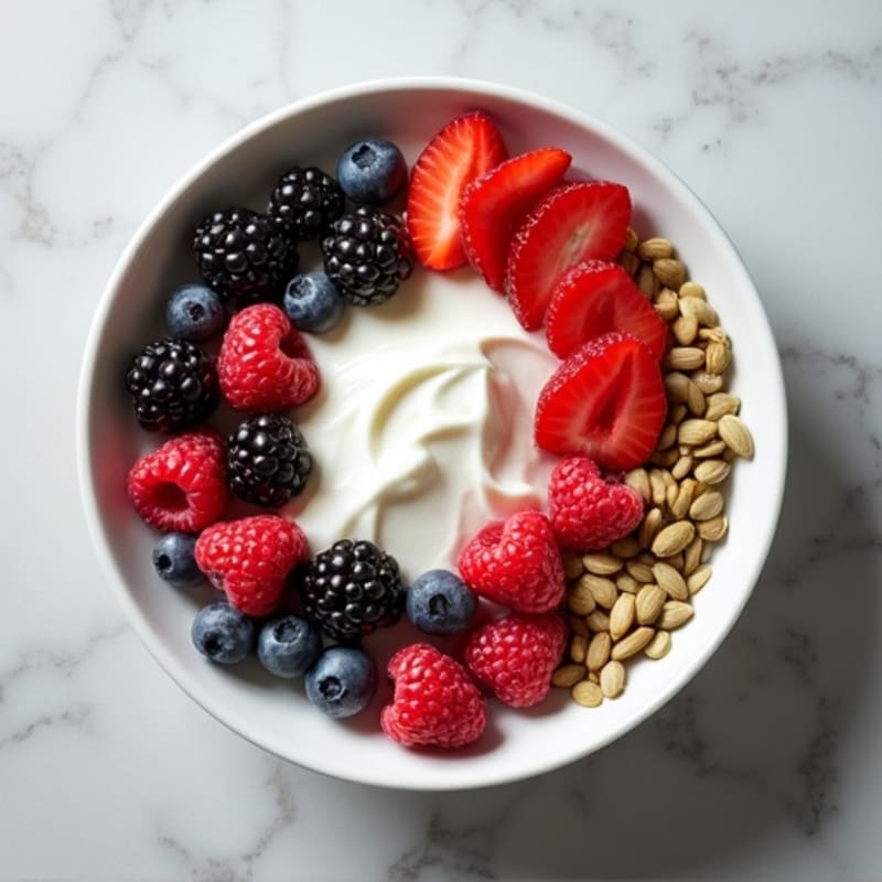 Greek Yogurt Bowl with Mixed Berries and Pumpkin Seeds