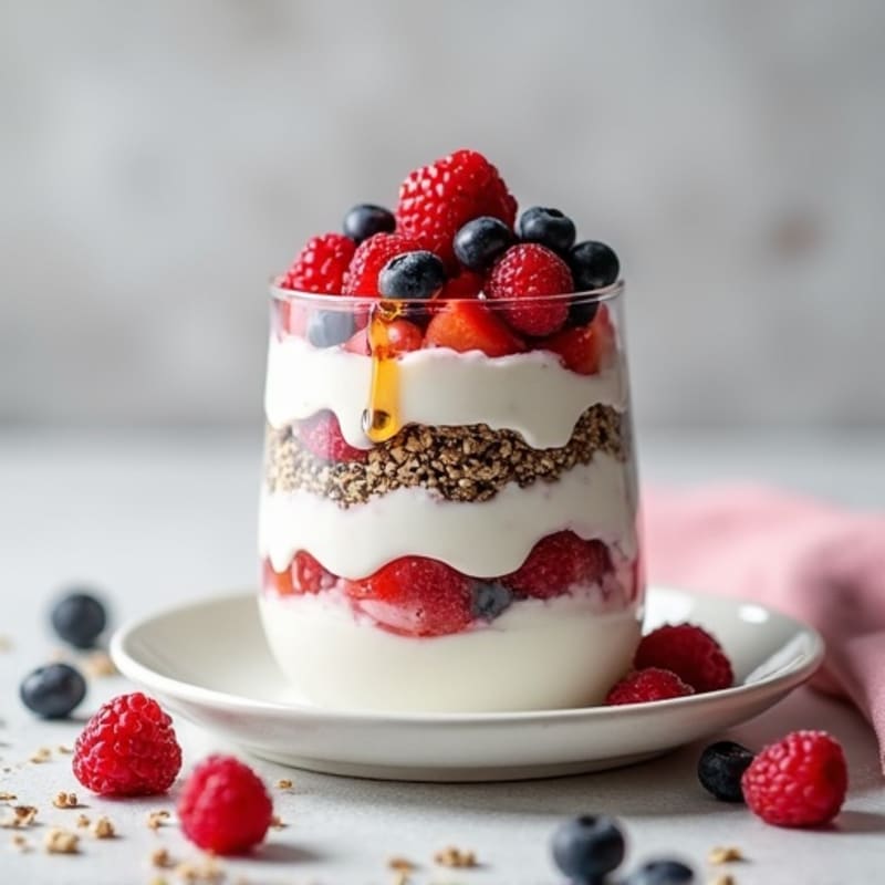 Greek Yogurt Protein Parfait with Mixed Berries