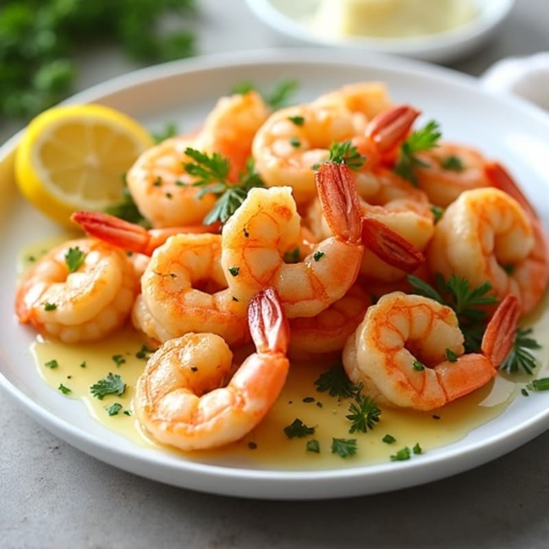 Garlic Butter Pan-Seared Shrimp with Lemon