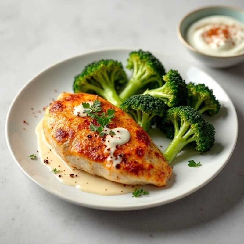 Spiced Roasted Chicken with Creamy Garlic Sauce