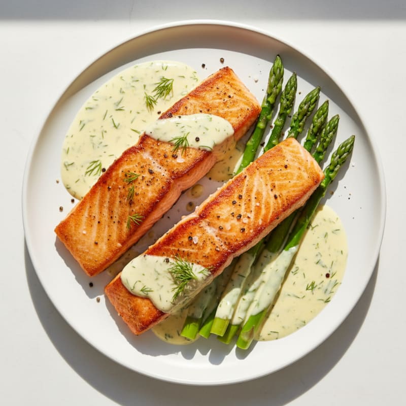 Pan-Seared Salmon with Lemon-Dill Sauce