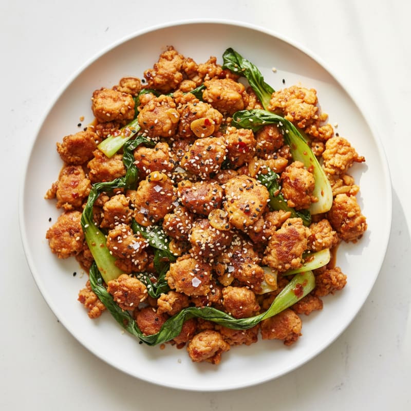Crispy Chili-Garlic Ground Chicken Skillet