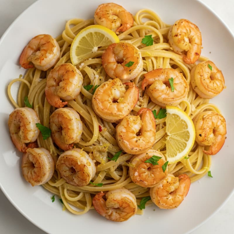 Garlic Butter Shrimp Scampi with Linguine