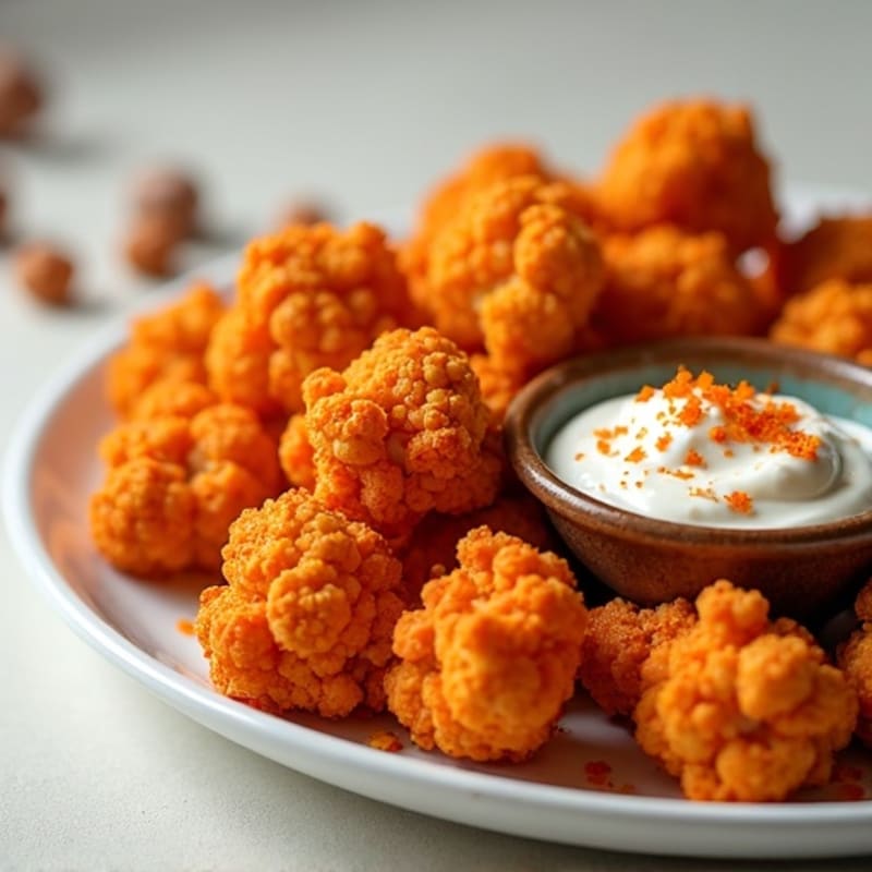 Crispy Buffalo Roasted Cauliflower Bites