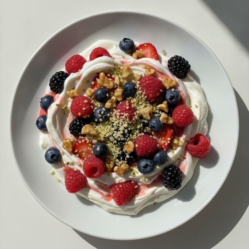 Greek Yogurt Protein Parfait with Mixed Berries