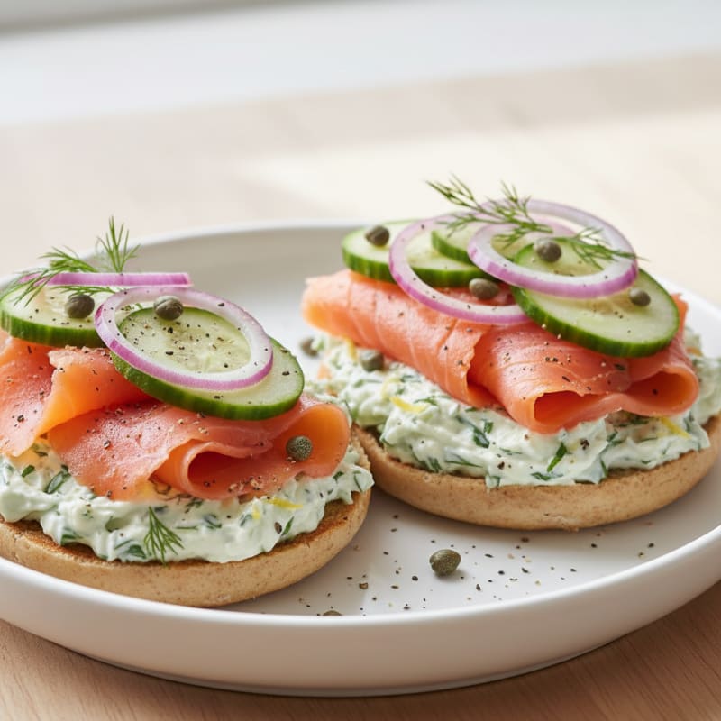 Smoked Salmon Bagel with Dill Cream Cheese
