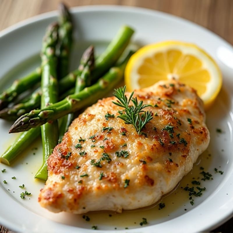 Lemon-Herb Roasted Chicken with Crispy Asparagus