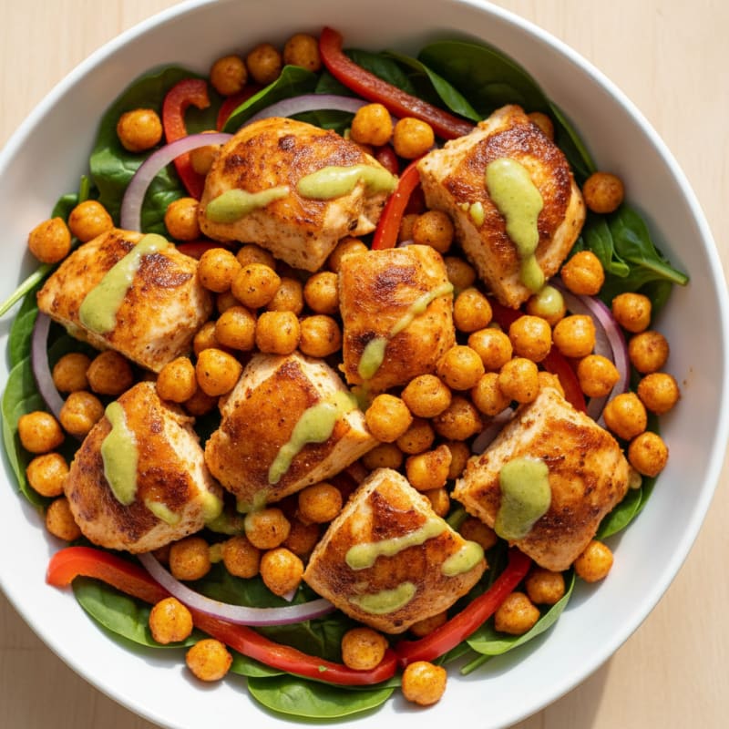 Crispy Roasted Chili-Lime Chickpea Bowls