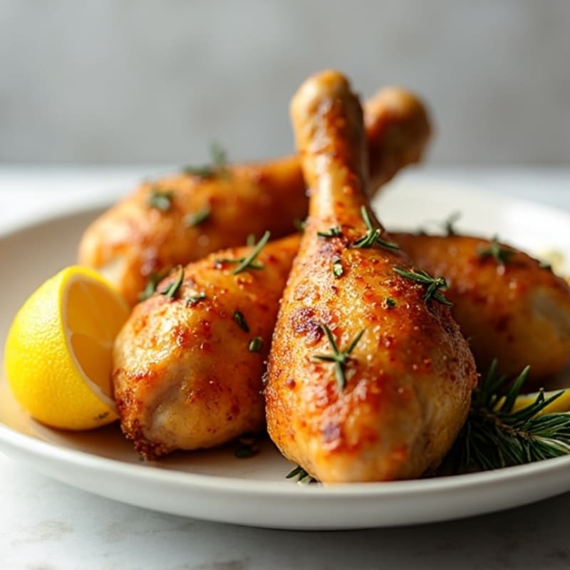 Crispy Lemon-Garlic Roasted Chicken Drumsticks