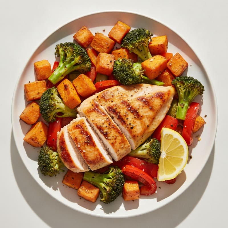 Pan-Seared Chicken with Roasted Vegetables