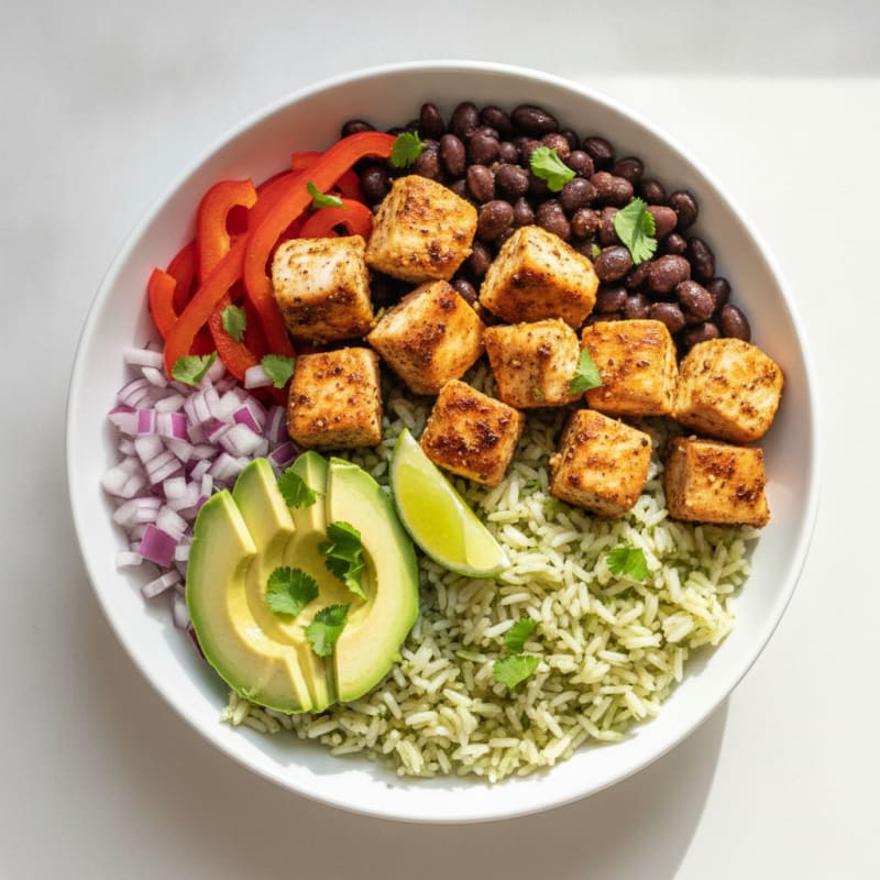 Chicken Burrito Bowl with Cilantro-Lime Rice
