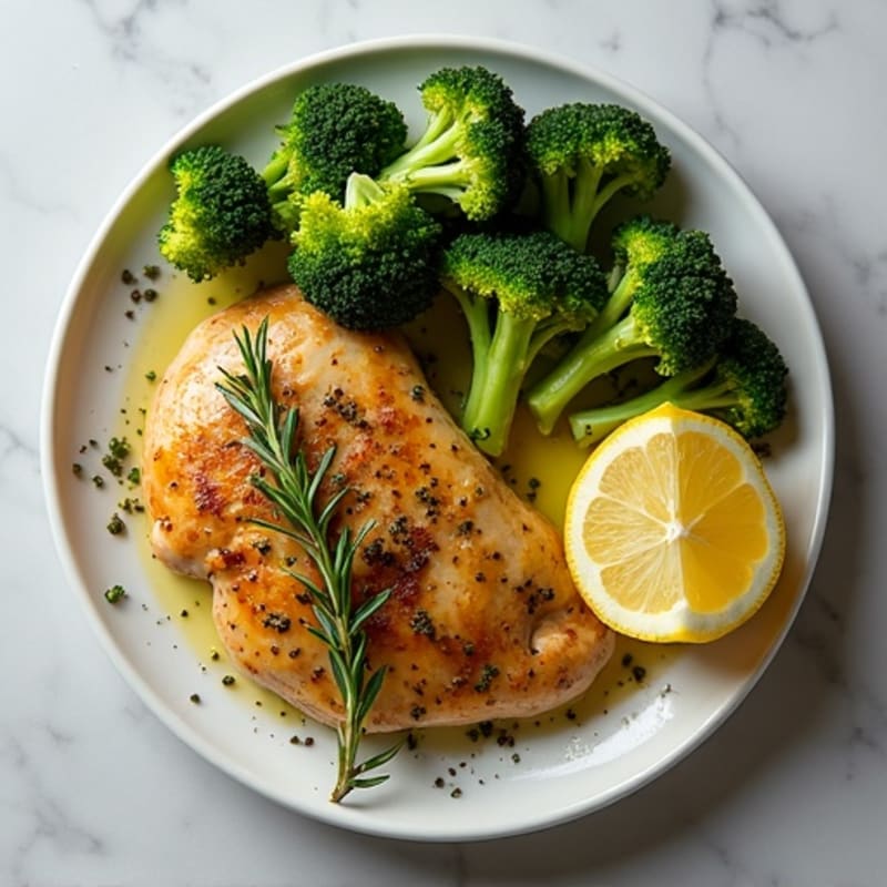 Herb-Roasted Chicken with Crispy Roasted Broccoli