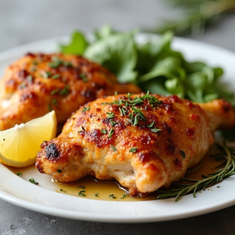 Crispy Herb-Roasted Chicken Thighs with Garlic
