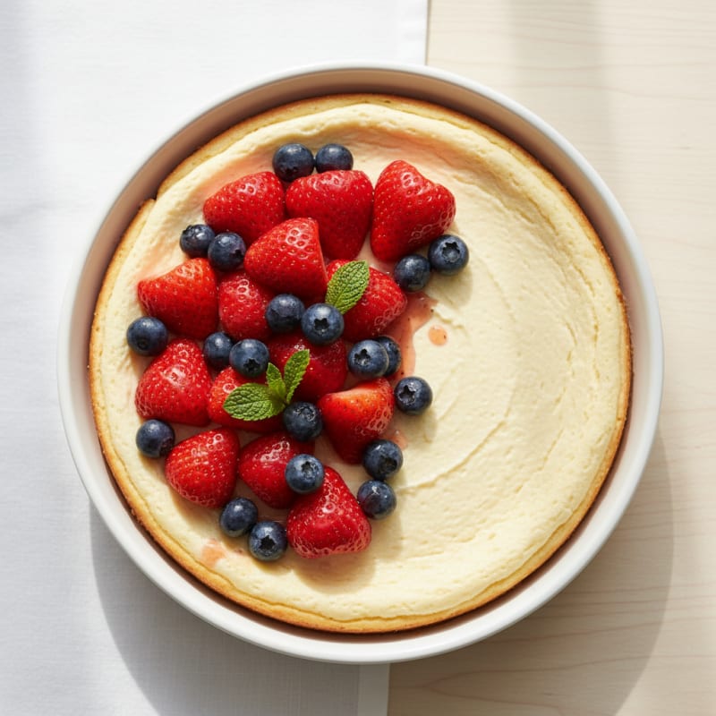 Greek Yogurt Protein Cheesecake with Fresh Berries