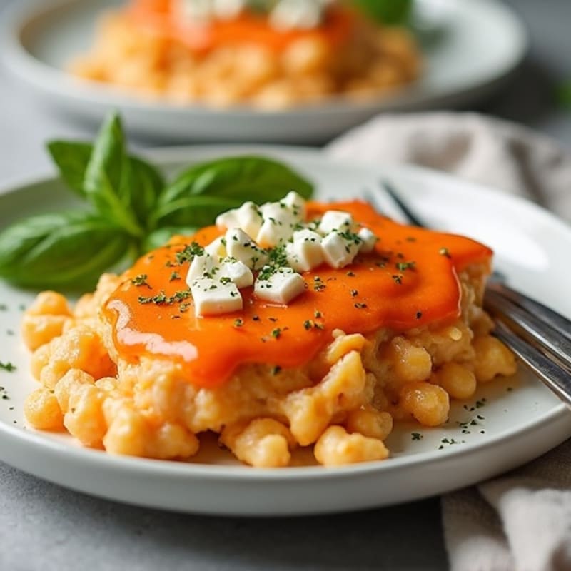 Healthy Creamy Buffalo Chicken Bake