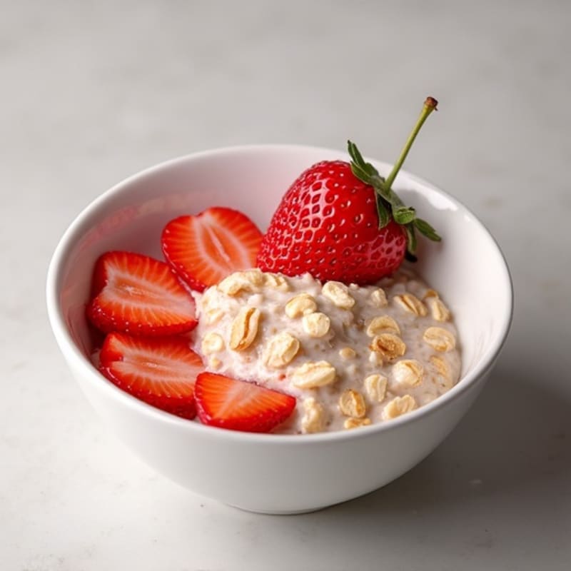 Creamy Strawberry Shortcake Protein Overnight Oats