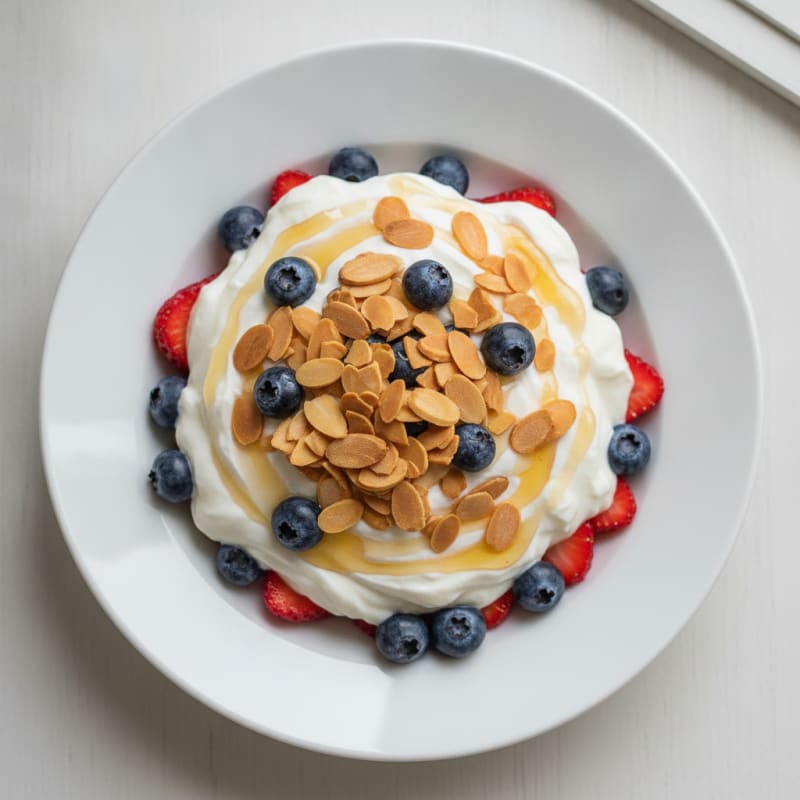 Greek Yogurt Protein Parfait with Berries and Almonds