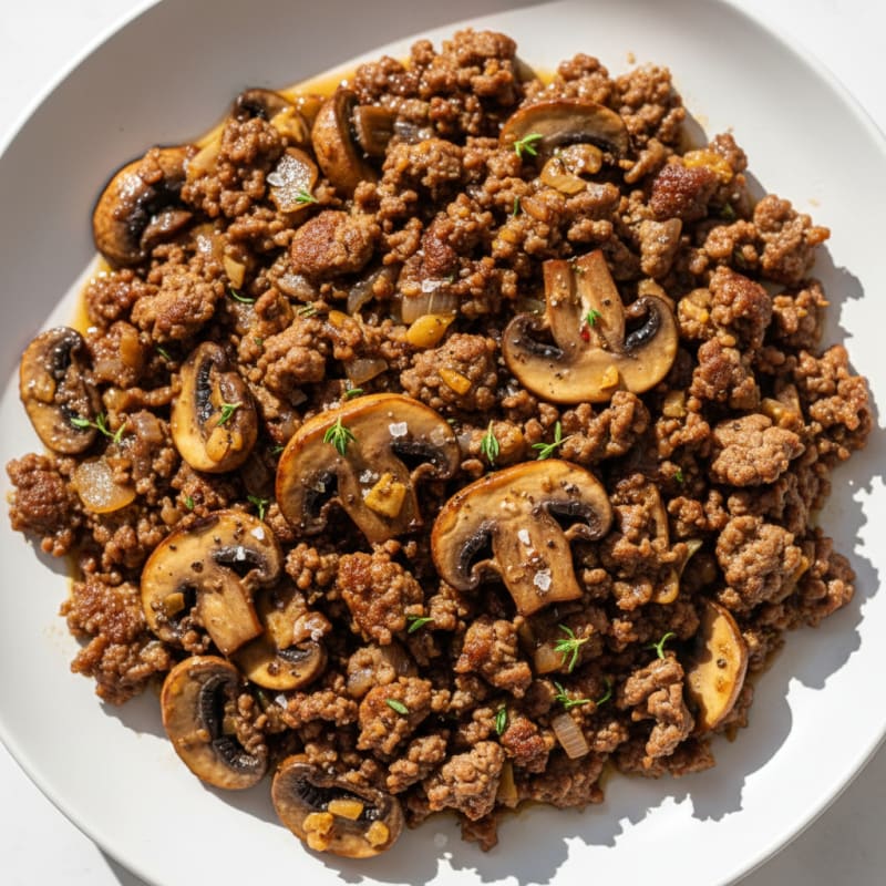 Savory Ground Beef and Mushroom Skillet