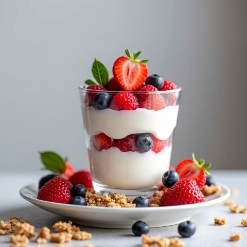 Greek Yogurt Protein Parfait with Mixed Berries