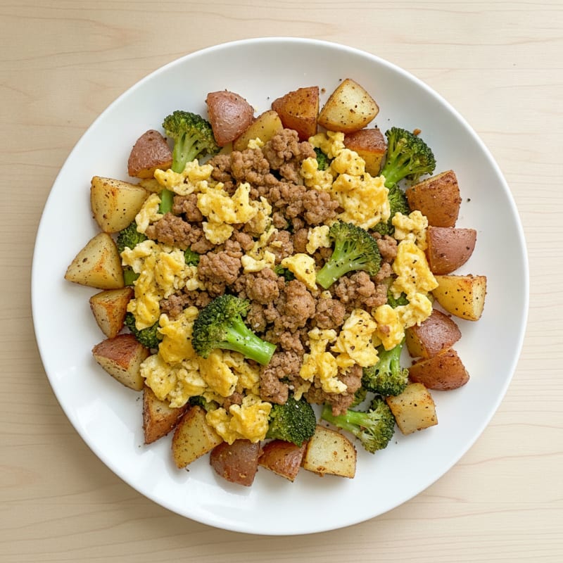 Ground Turkey and Broccoli Egg Scramble