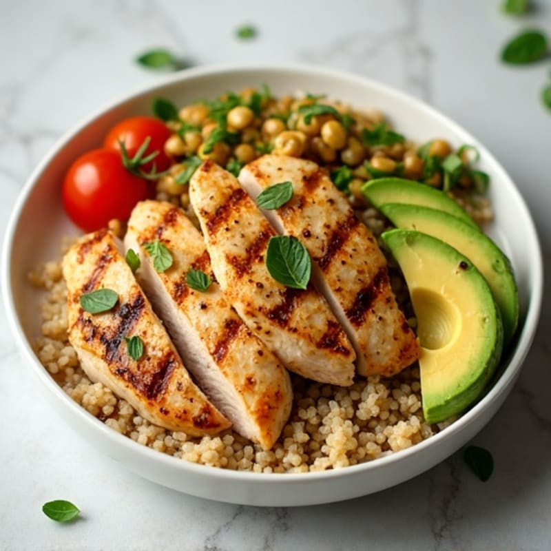 Grilled Chicken with Creamy Avocado and Fresh Tomato