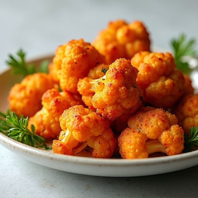 Crispy Buffalo Roasted Cauliflower Bites