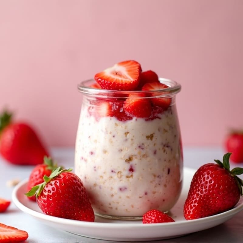 Creamy Strawberry Shortcake Overnight Oats