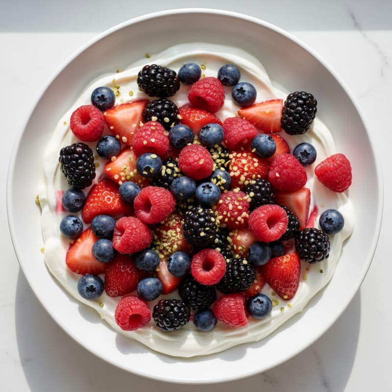 Silky Greek Yogurt Protein Bowl with Mixed Berries