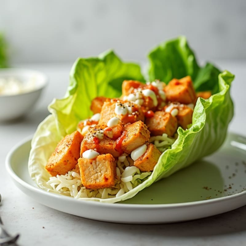 Creamy Buffalo Ranch Chicken Lettuce Wrap