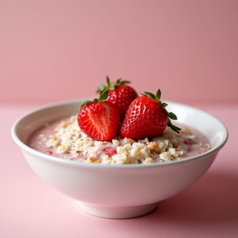 Creamy Strawberry Protein Overnight Oats