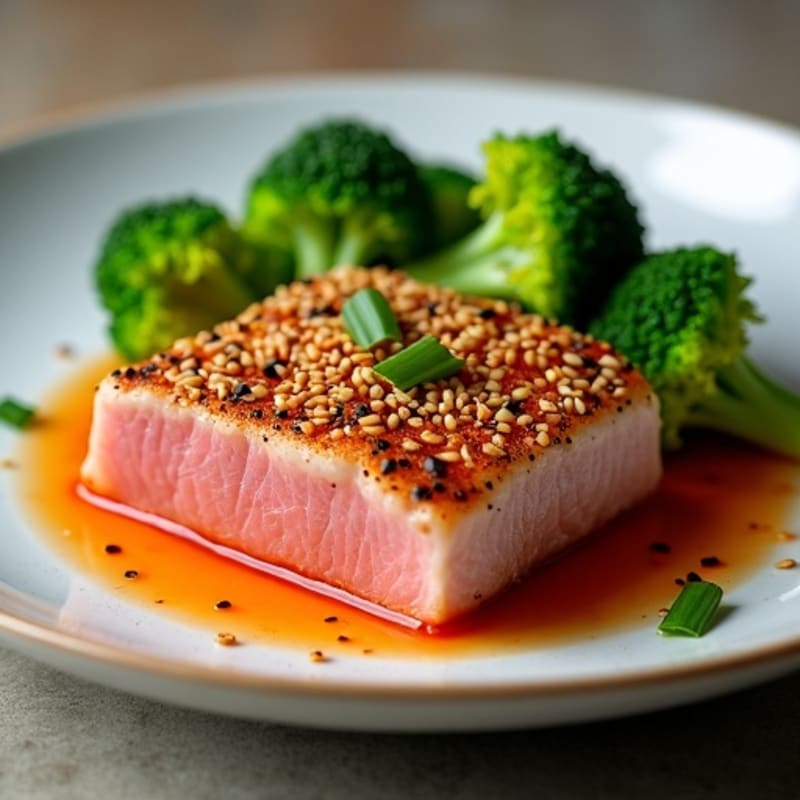 Sesame-Crusted Seared Tuna with Spicy Citrus Sauce