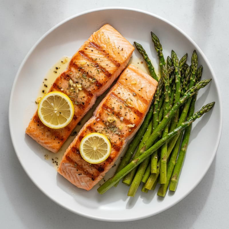 Lemon Herb Grilled Salmon with Asparagus