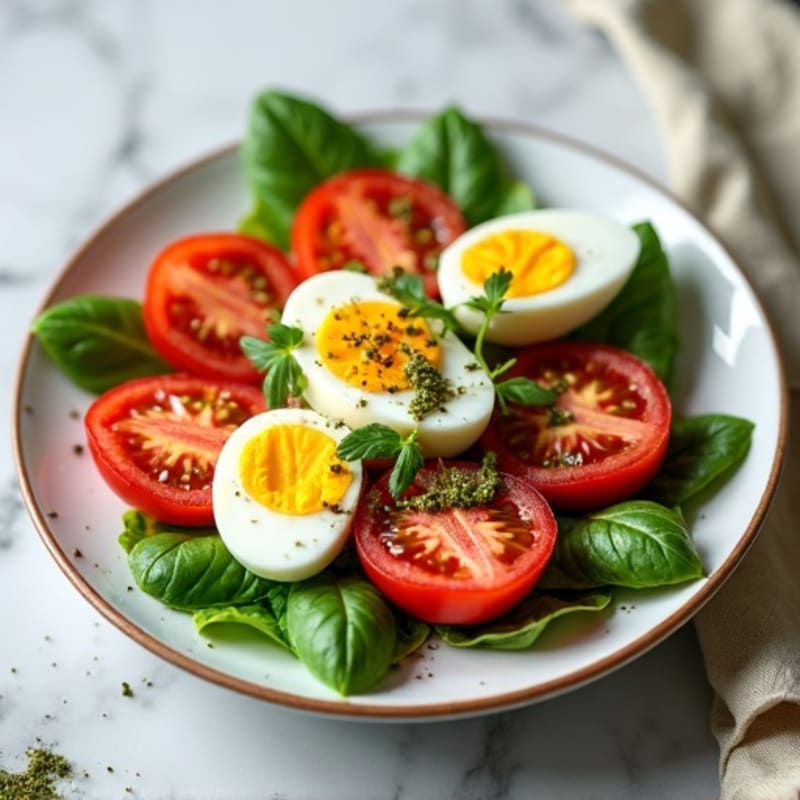 Fresh Tomato and Creamy Mozzarella Salad with Basil Pesto