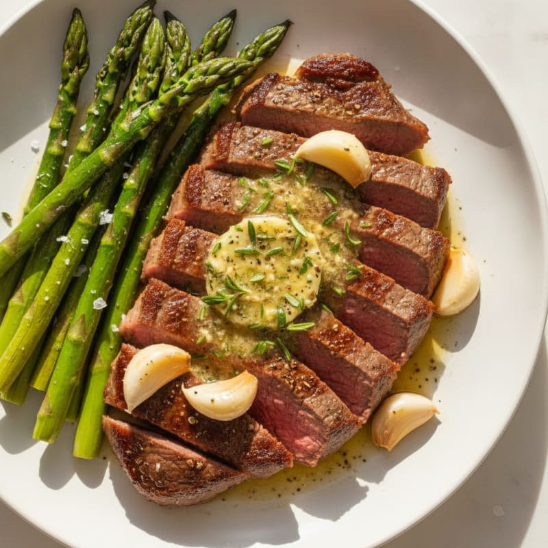 Pan-Seared Steak with Garlic Herb Butter